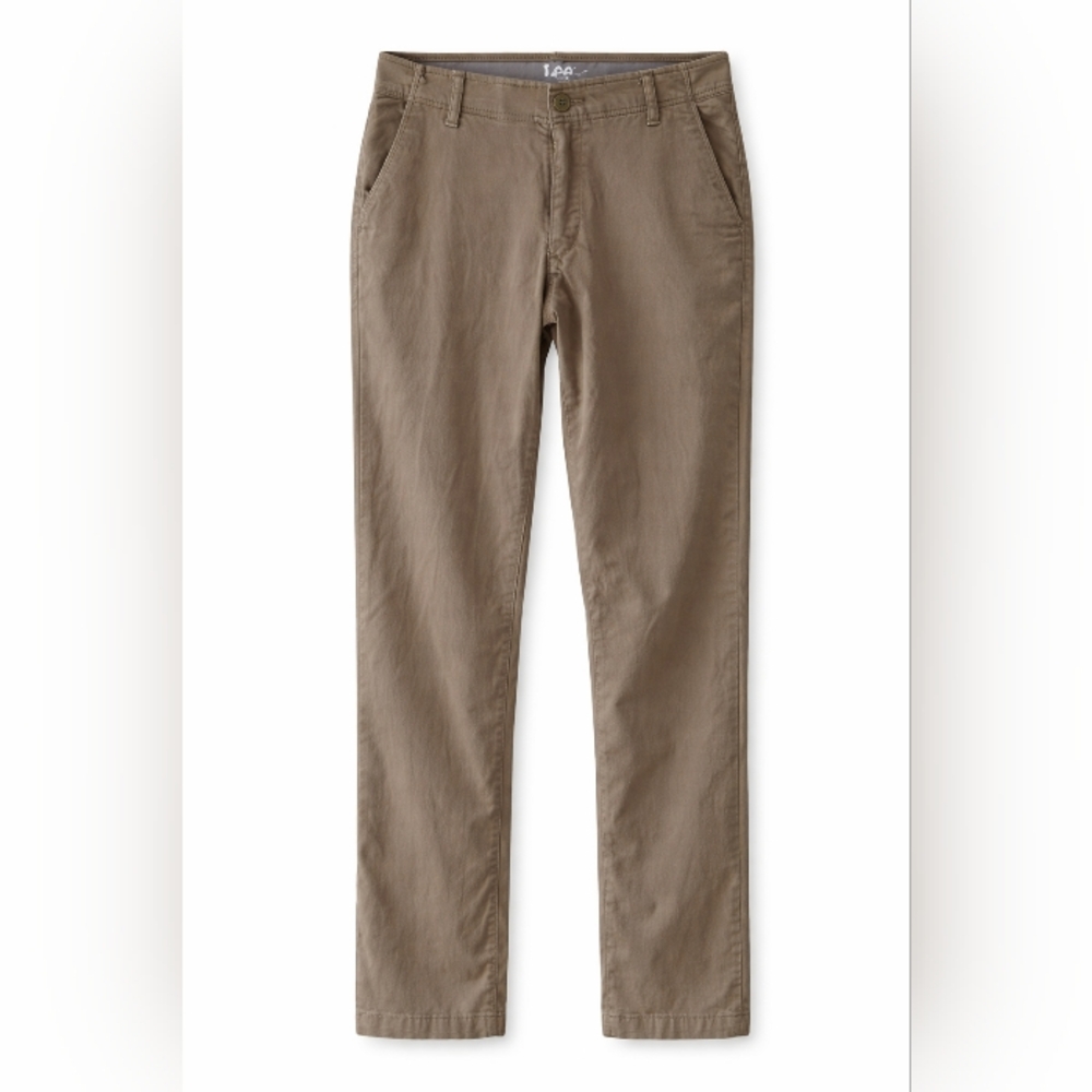 Lee Slim Straight Brown Stretch Chino‎ Pants Mens 32x32 Casual